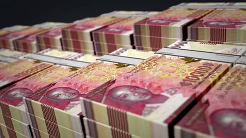 Guinea francs money banknote pack growth up loop