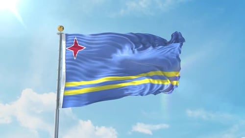 Drapeau réaliste d'Aruba