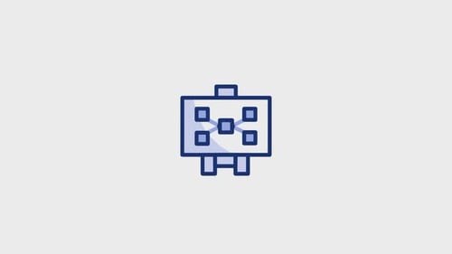 Animated Corporate Network Diagram Flat Design Icon