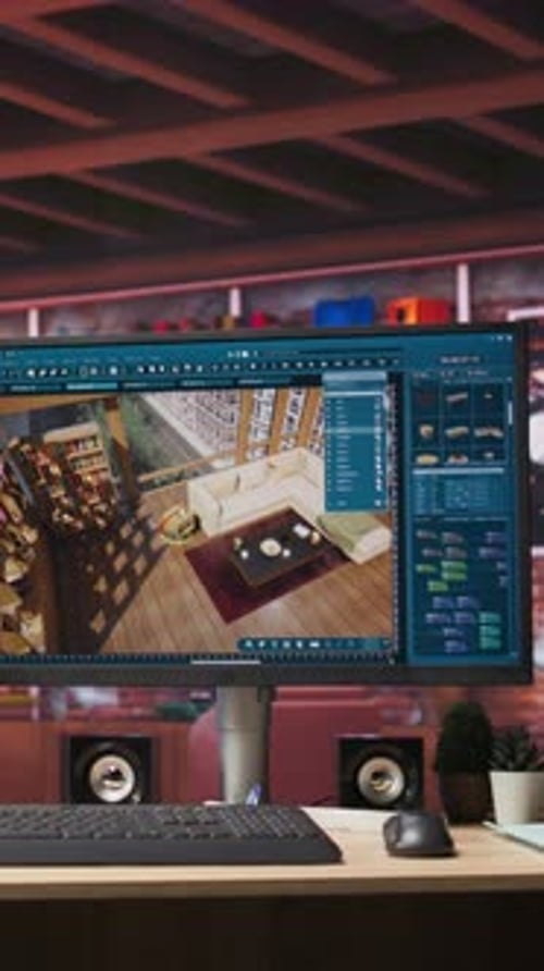 Vertical Video CAD Software Used for Making Home Floor Plans and Virtual Furniture