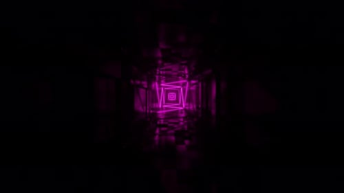 Neon-Vortex-Tunnel mit leuchtenden rosafarbenen und cyanfarbenen Ringen