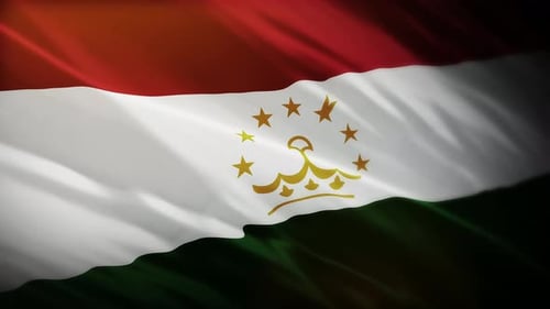 Realistic Waving Tajikistan National Flag Animation