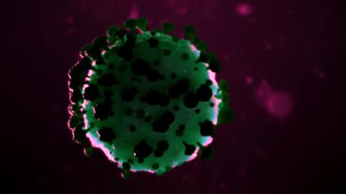 3D Animated Microscopic Virus Particle Rotating Loop