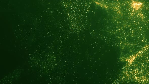 Golden Glitter Particles on Green Abstract Background, Backgrounds ...