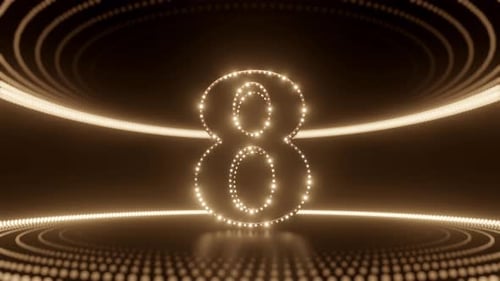 Top ten number count down lights bulb animation.