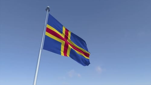 Waving Flag Animation Against a Blue Sky