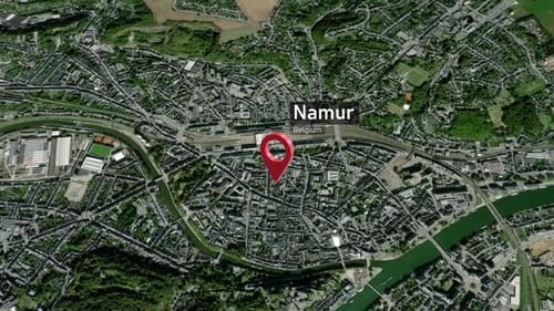 Plan de la ville de Namur (Belgique) de l'espace à la Terre