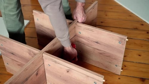 Crafting Furniture The Detailed Process of Assembling a Strong Wooden Base with Precision