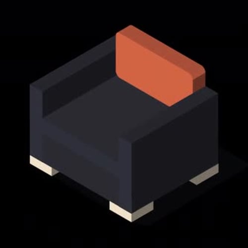 Animated Isometric Armchair Furniture Design Element