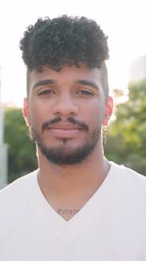 Smiling Young Adult Portrait in Urban Setting