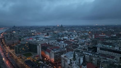 Luftbild der Stadt und Architektur von Budapest, Ungarn