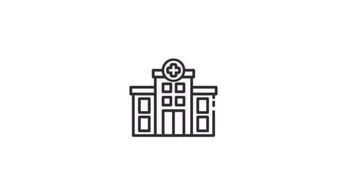 Hospital Animated Line Icon Canal Alpha