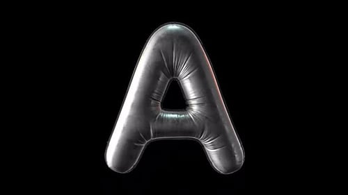 3D Inflating Silver Letter A Animation