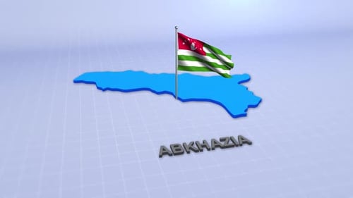 Karte von Abchasien mit Flagge