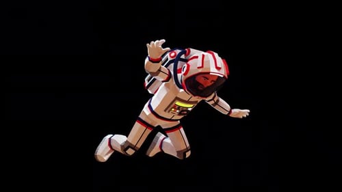 3D-Cartoon-Astronaut im Herbst