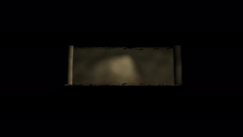 Open. Old Paper Scroll Animation