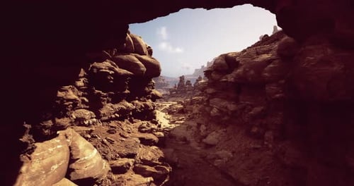 Exploring Stunning Rock Formations in a Remote Desert Landscape During Daylight