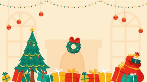 Christmas Presents and Decorations Appearing Animation