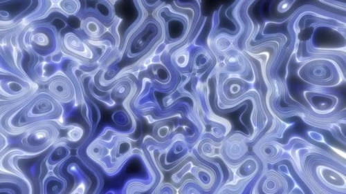 Abstract blue waves of iridescent energy liquid and magical bright glowing lines, background