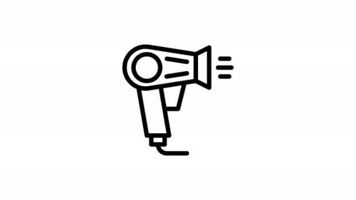 Animated Hair Dryer Icon Blowing Air