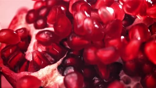 Vibrant Pomegranate Seeds Close Up View