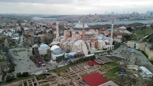 Mosquée Sainte-Sophie d'Istanbul, Halich et Corne d'Or, photo de l'avion