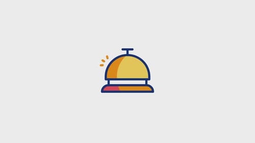 Animated Flat Design Service Bell Ringing Icon