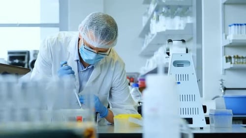 Scientists Working in a Brightly Lit Laboratory