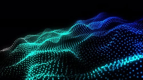 Colorful Digital Particles Wave Flow Background Loop V5