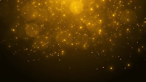 Elegant Golden Glittering Particles Falling Background