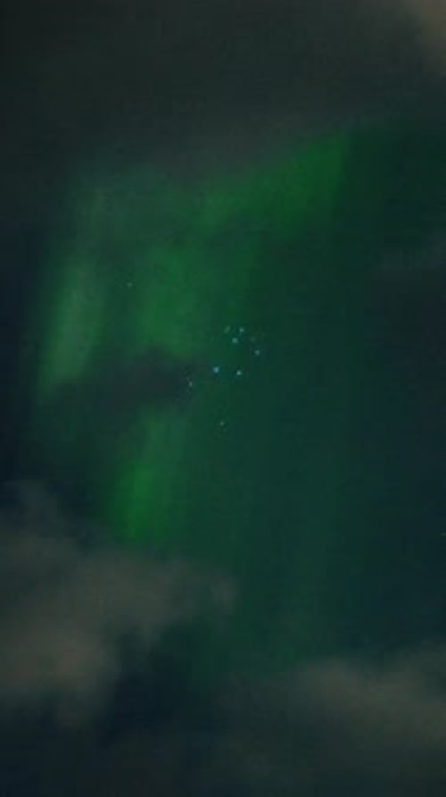 Aurora borealis, natural, real speed footage