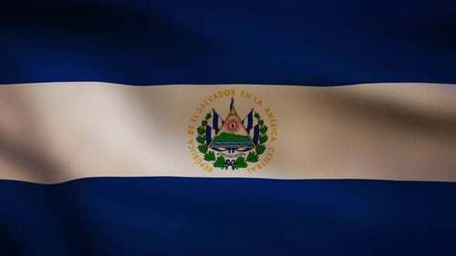 El Salvador National Flag Waving Loop Animation