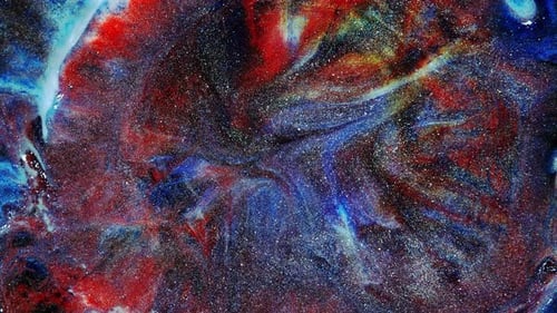 Colorful abstract texture of liquid marble, liquid art. Abstract blue green red black swirl