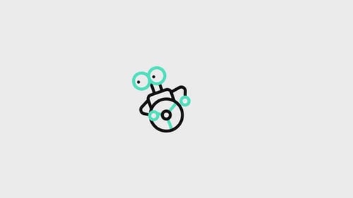 Flat Design Wiggling Robot Character Animation