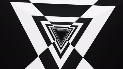 Black and White Triangle Hypnotic Optical Illusion Tunnel Loop Animation