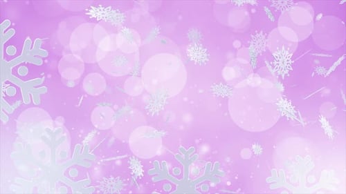 Pink Winter Snowflake Background Loop V3