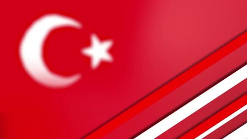 Dynamic Turkish Flag Background with Geometric Red Stripes
