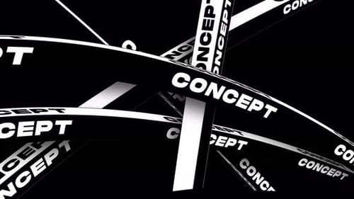 Abstract Kinetic Typography Concept Text Ribbon Seamless Loop