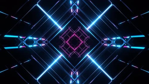 Cyan And Pink Abstract Fantastic Neon Glow Background Vj Loop In 4K