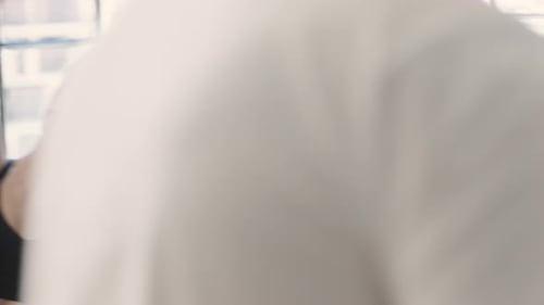 Exercise, business and working in a healthy workplace in a modern office