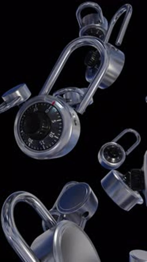 Falling Combination Locks 3D Animation