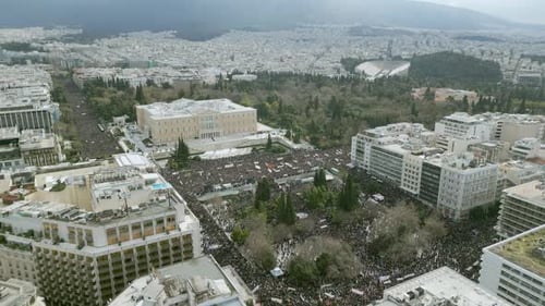 Athens Memorial for Tembi Train Disaster – One Million People Honor the Fallen