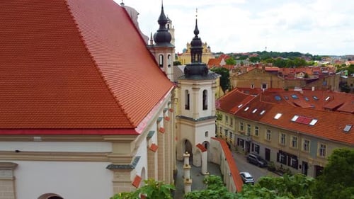 View of buildings in downtown Vilnius, Lithuania