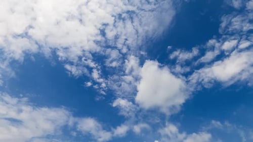 Stratocumulus clouds are moved by the wind in the atmosphere. Cumulus clouds come on their place.