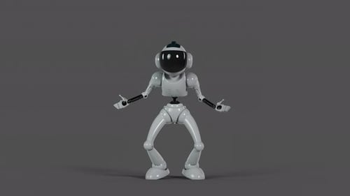 Modern 3D Robot Animation with Shrugging and Puzzled Gesture