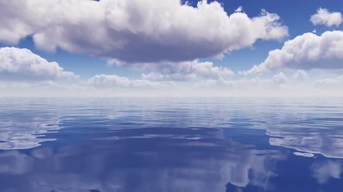 Landscape beautiful calm sea and sky in clouds