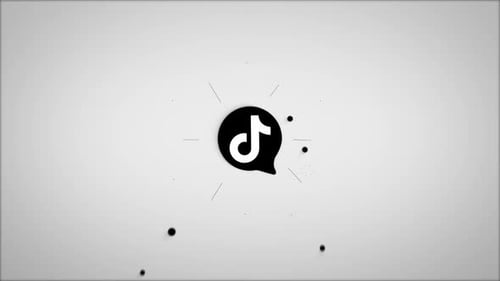 Minimalist Particle Reveal Logo in Chat Bubble