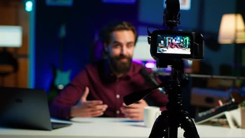 Man Recording Video for Online Channel