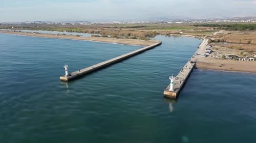 Side. Beach. Turkey. Mediterranean Sea. Lighthouse. Manavgat river