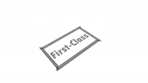 First-Class stamp seal text animation on white background. vd_1648